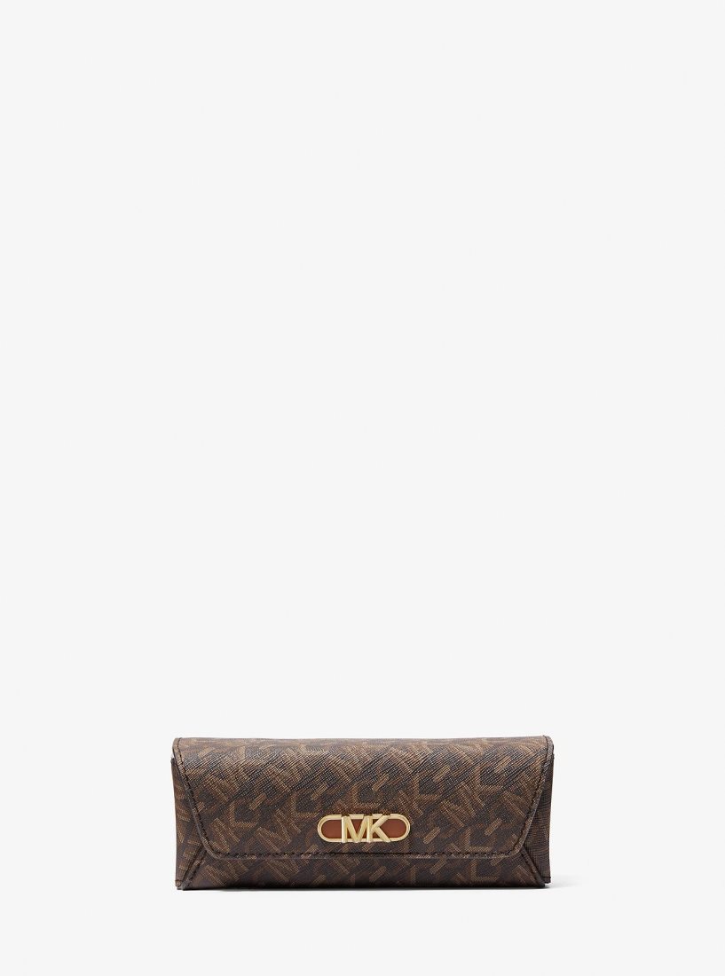 Michael Kors Empire Signature Logo Glasses Case Reisetasche Damen Braun | KNIYEQ472