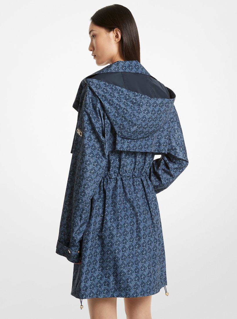 Michael Kors Empire Signature Logo Print Woven Anorak Jacken Damen Midnightblue | UDYLRN320