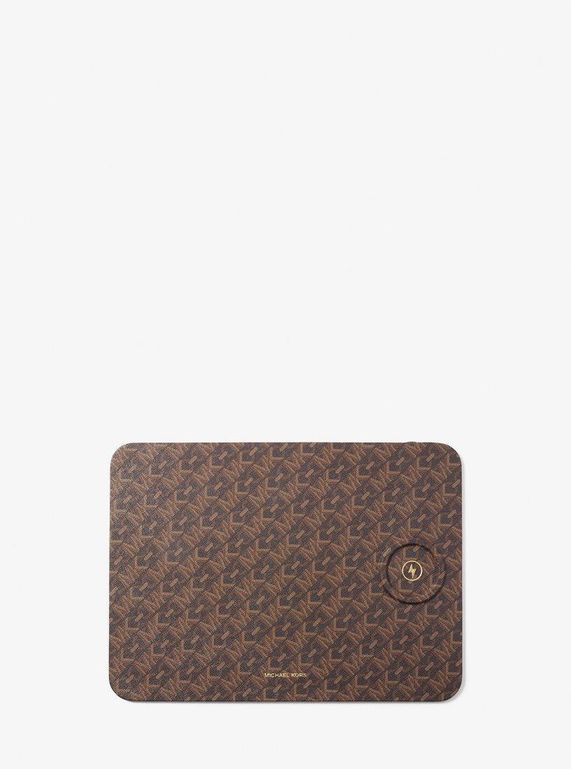 Michael Kors Empire Signature Logo Wireless Charging Mouse Pad Reisetasche Damen Braun | KCFTQD459