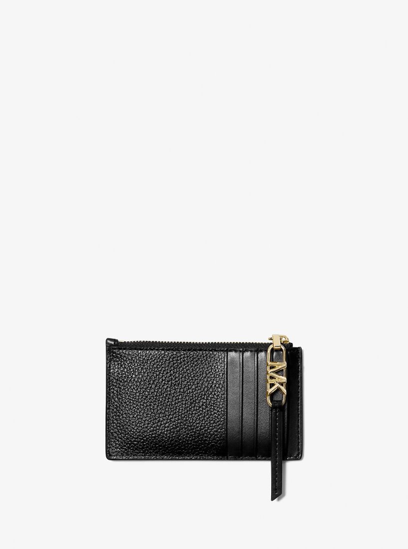 Michael Kors Empire Small Pebbled Leather Card Case Kartenhülle Damen Schwarz | ATLNKQ186