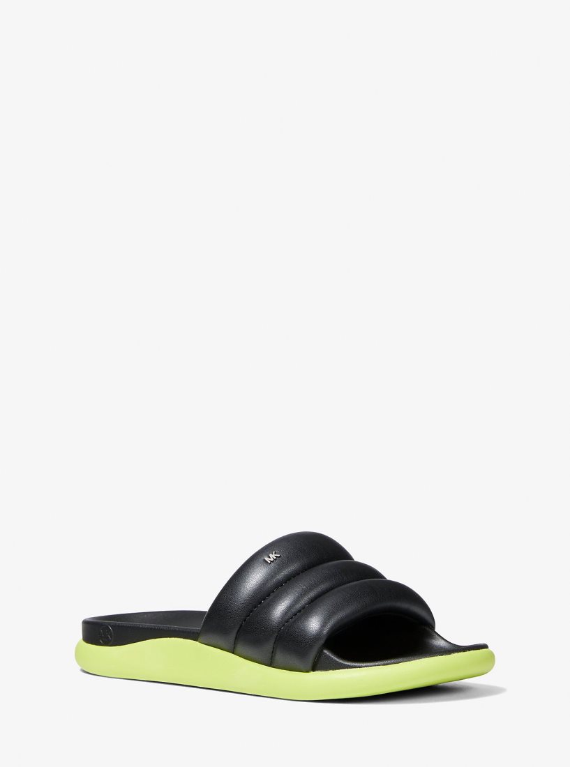 Michael Kors Finnie Quilted Slide Sandal Sandalen Damen Schwarz | CGTUSJ795