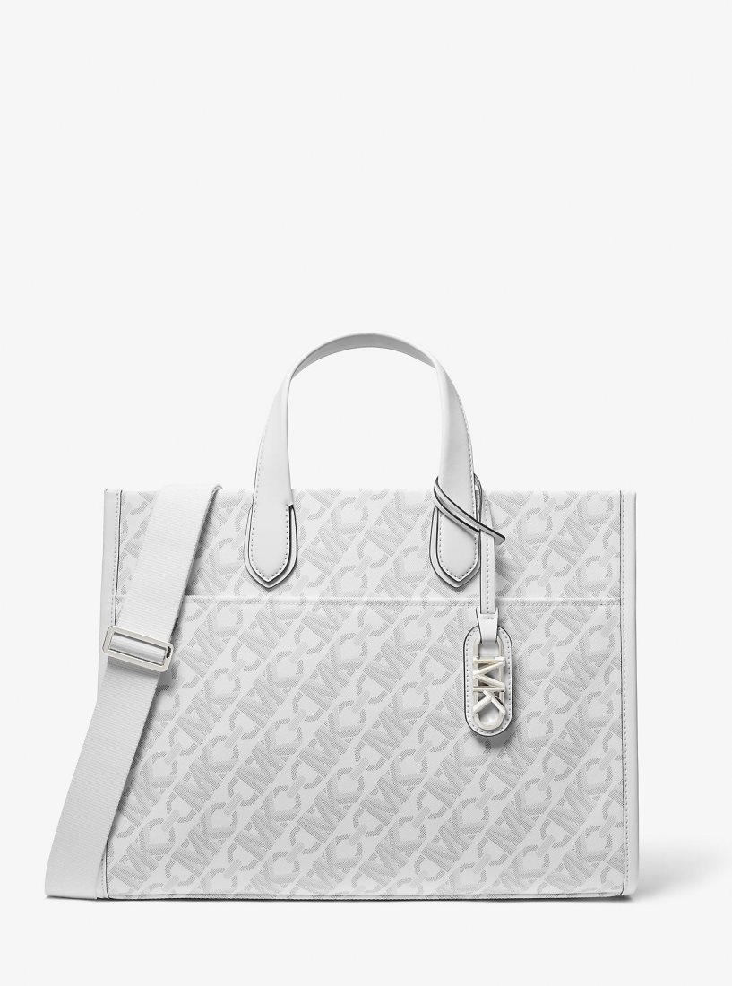 Michael Kors Gigi Large Empire Signature Logo Tote Bag Handtasche Damen Opt/Allum | GDZOEK478