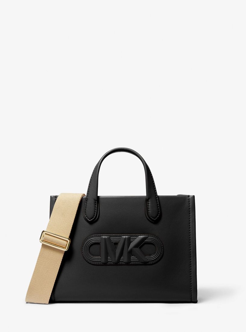 Michael Kors Gigi Small Embossed Leather Messenger Bag Umhängetasche Damen Schwarz | KFEDAG769