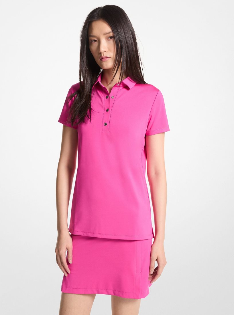 Michael Kors Golf Tech Performance Polo Shirt T-shirts Damen Rosa | QIZXNH145