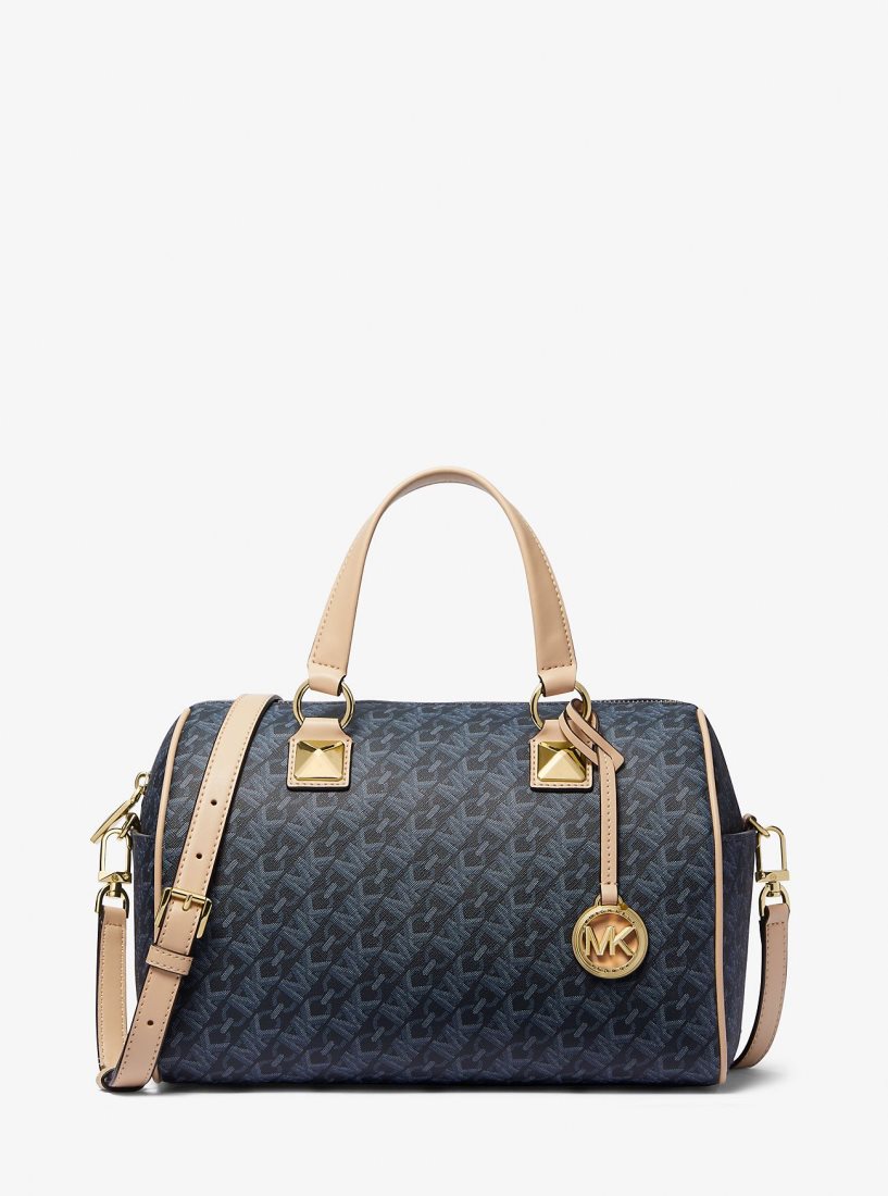 Michael Kors Grayson Medium Empire Signature Logo Satchel Satchel Tasche Damen Admrl/Plblue | BHTSKL985
