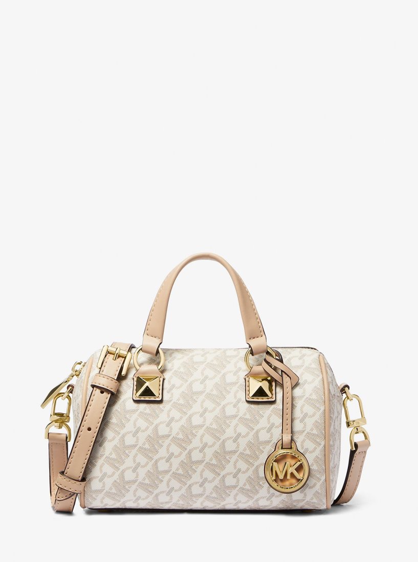 Michael Kors Grayson Small Empire Signature Logo Duffel Crossbody Bag Umhängetasche Damen Hellgelb | IBEQLJ693