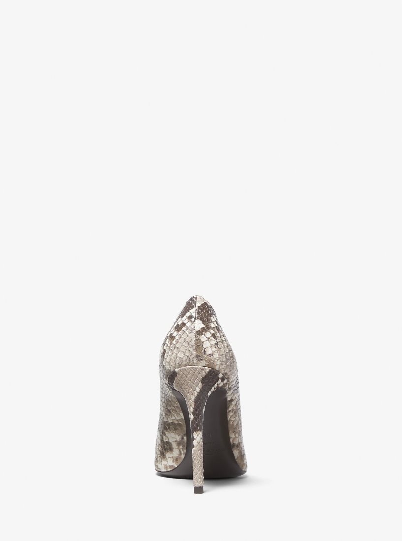 Michael Kors Gretel Python Embossed Leather Pump Hohe Schuhe Damen Beige | OLXSMI501