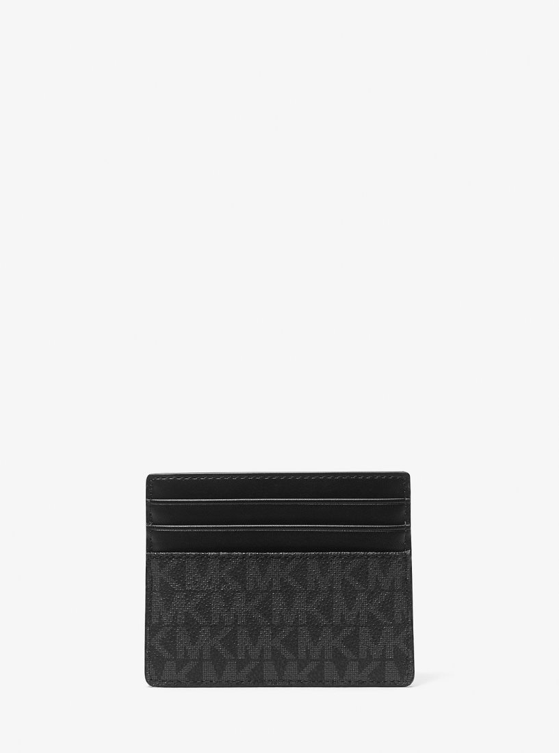 Michael Kors Greyson Logo Tall Card Case Kartenhülle Herren Schwarz | YEAQKD420