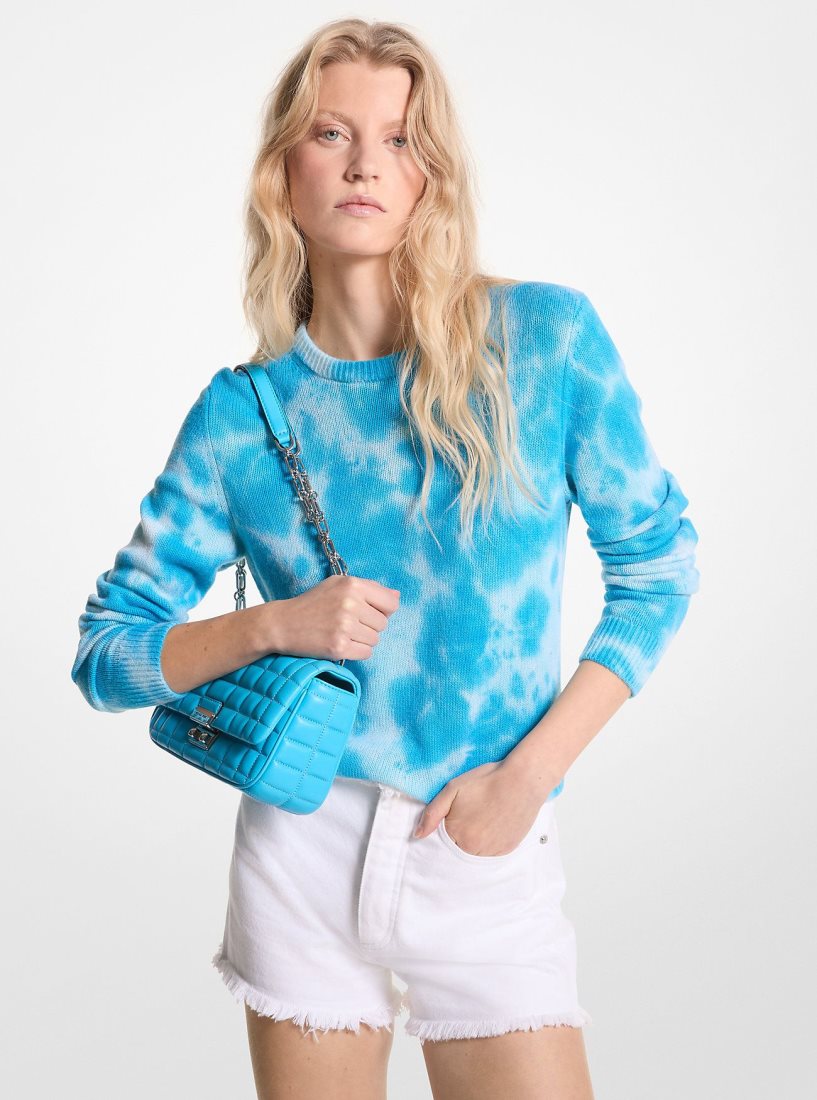 Michael Kors Hand Tie-Dyed Cashmere Sweater Pullover Damen Blau | VIXOGJ473