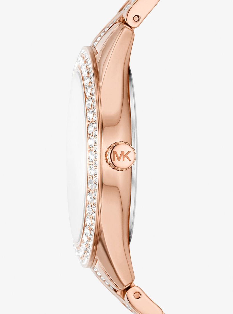 Michael Kors Harlowe Pave Rose Gold-Tone Watch Rose Gold-tone Damen Rosa Gold | RAVHIW930