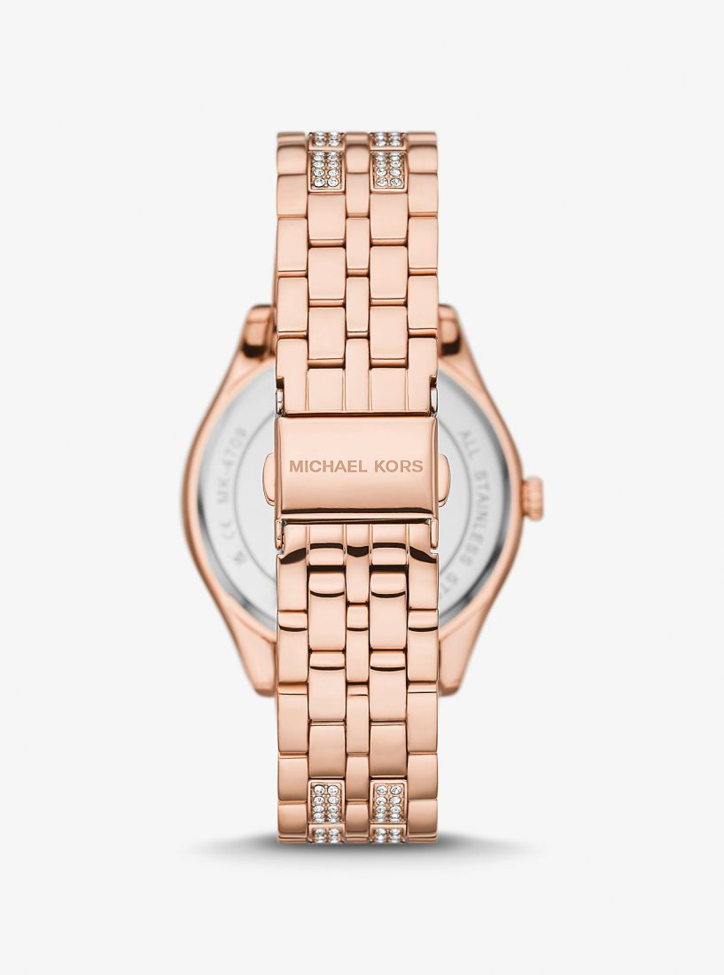 Michael Kors Harlowe Pave Rose Gold-Tone Watch Rose Gold-tone Damen Rosa Gold | RAVHIW930