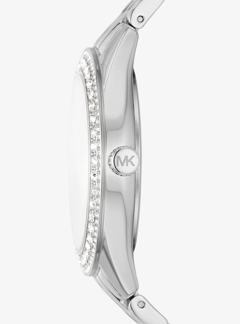 Michael Kors Harlowe Pave Silver-Tone Watch Silver-tone Damen Silber | XKBLNF076