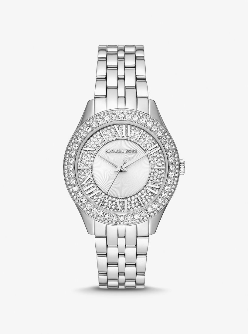 Michael Kors Harlowe Pave Silver-Tone Watch Silver-tone Damen Silber | XKBLNF076