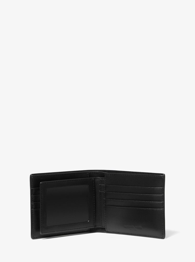 Michael Kors Harrison Logo Billfold Wallet With Passcase Geldbörse Herren Schwarz | FWPVXU450