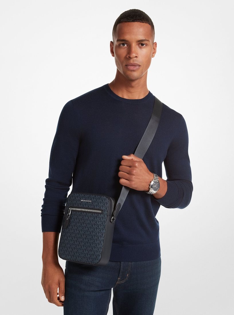 Michael Kors Henry Logo Flight Bag Umhängetasche Herren Admrl/Plblue | NULRMX715