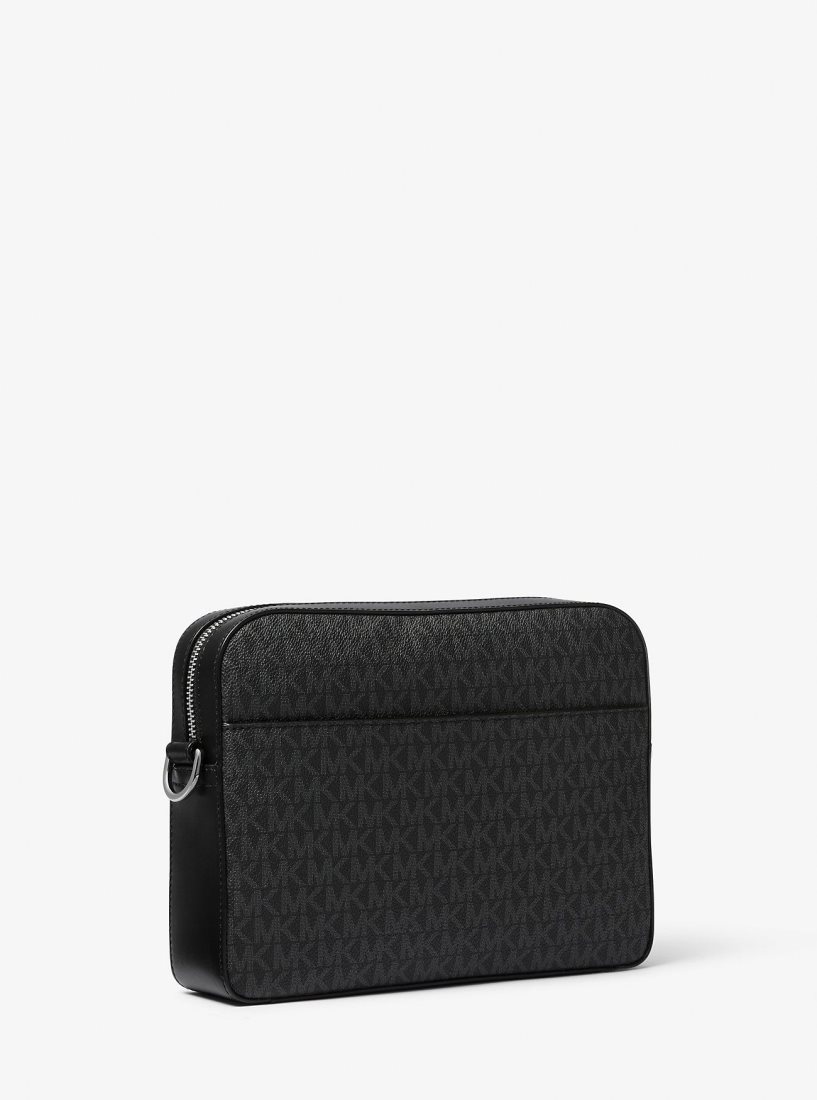 Michael Kors Hudson 2-in-1 Logo Crossbody Bag Umhängetasche Herren Schwarz | GZEKTC308