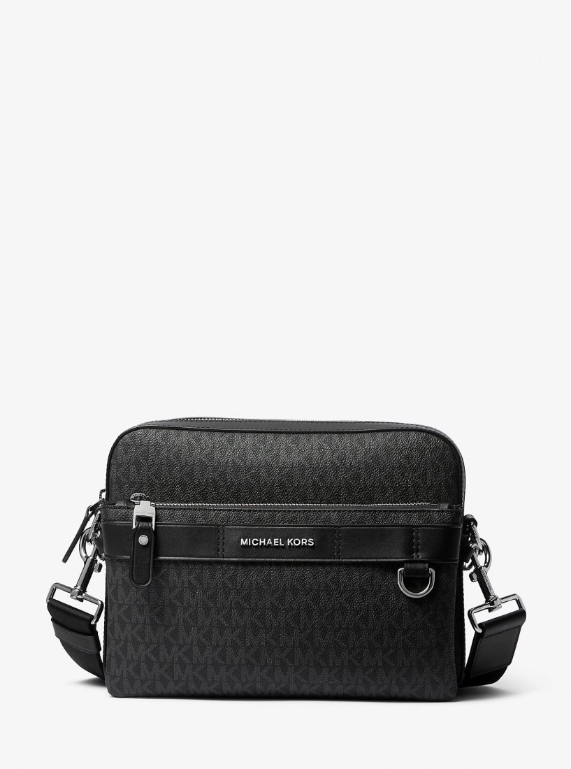 Michael Kors Hudson 2-in-1 Logo Crossbody Bag Umhängetasche Herren Schwarz | GZEKTC308