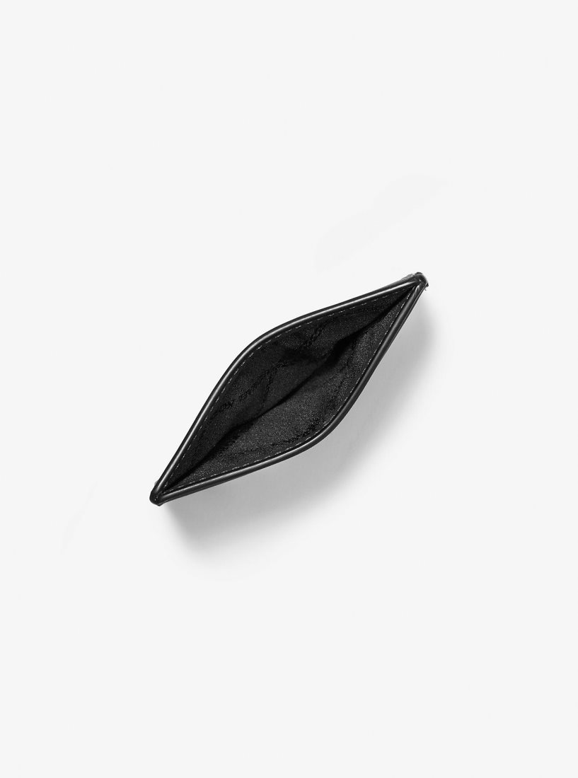 Michael Kors Hudson Embossed Pebbled Leather Tall Card Case Kartenhülle Herren Schwarz | WAPKHE283