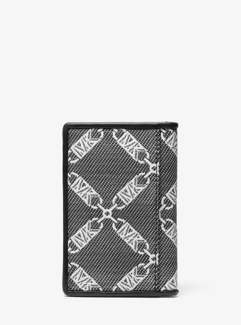 Michael Kors Hudson Empire Logo Jacquard Bi-fold Card Case Kartenhülle Herren Schwarz | VLQPWS941