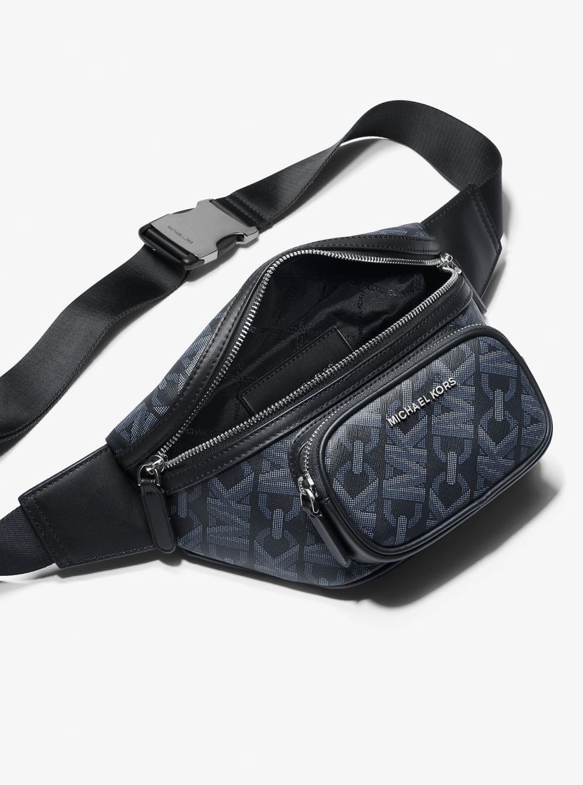 Michael Kors Hudson Empire Signature Logo Sling Pack Umhängetasche Herren Admiral | VFJXTO517