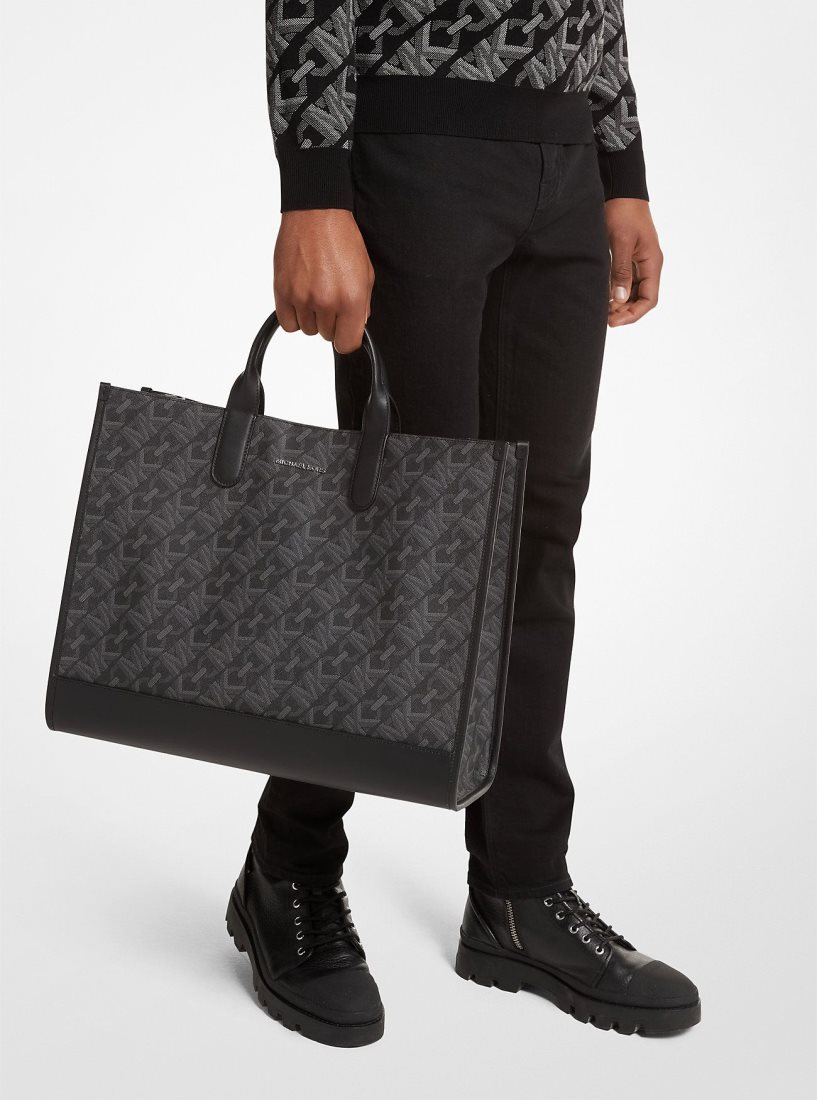 Michael Kors Hudson Empire Signature Logo Tote Bag Duffle Tasche Herren Schwarz | VJCUQB128