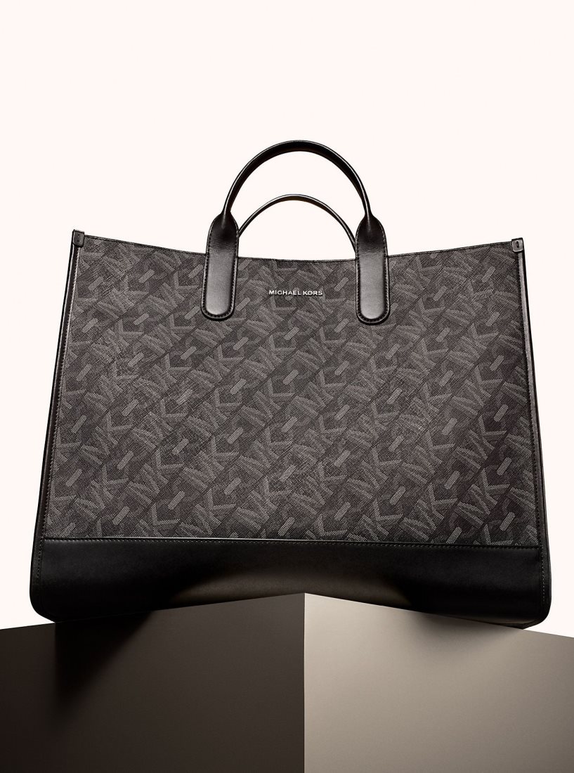 Michael Kors Hudson Empire Signature Logo Tote Bag Duffle Tasche Herren Schwarz | VJCUQB128