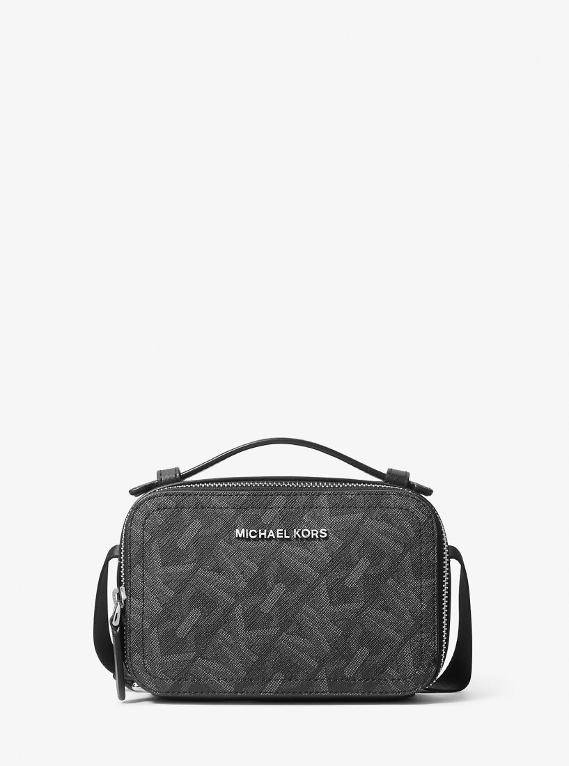 Michael Kors Hudson Empire Signature Logo Crossbody Bag Umhängetasche Herren Schwarz | LJOKRH469