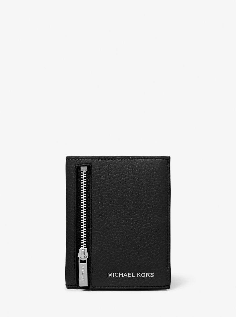 Michael Kors Hudson Leather Zip Wallet Geldbörse Herren Schwarz | YNLMCW013