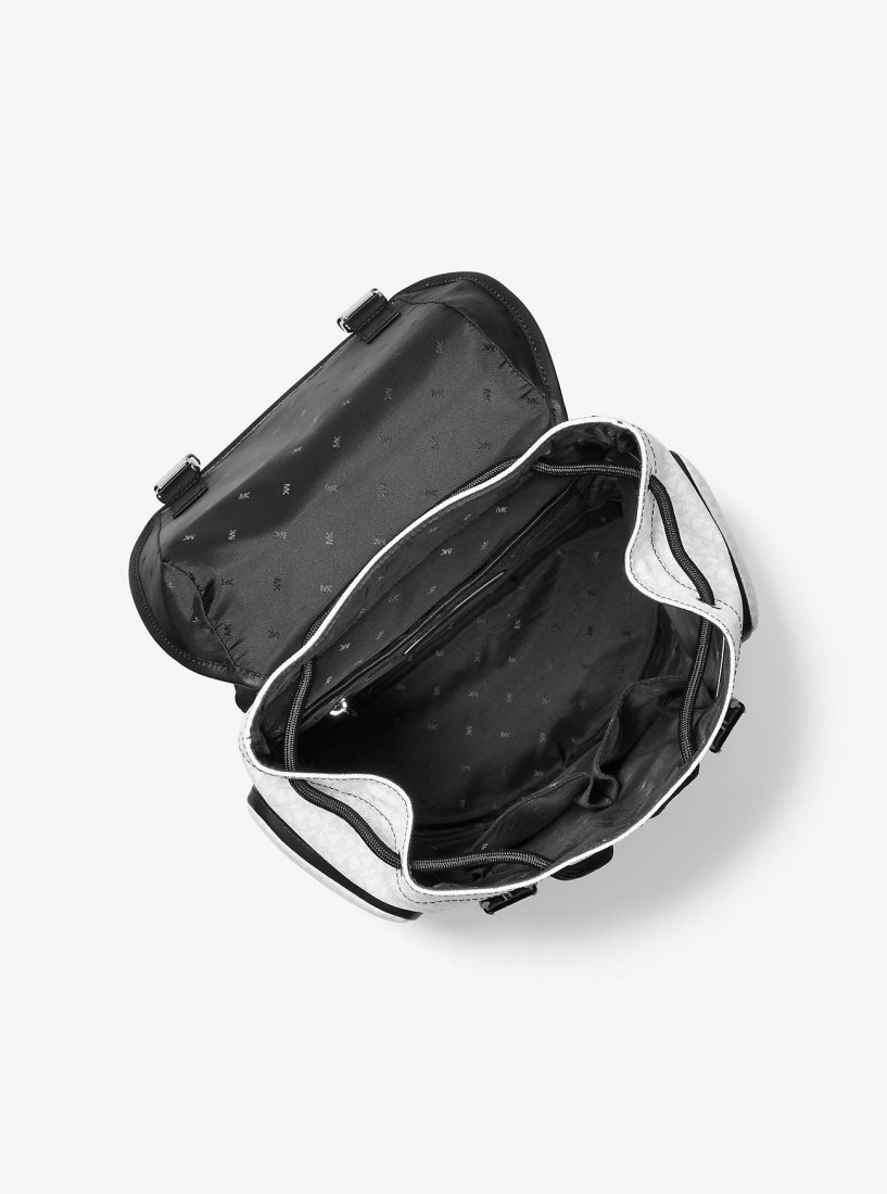 Michael Kors Hudson Logo Backpack Rucksäcke Herren Bright Wht | YIOKCB273