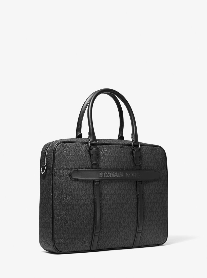 Michael Kors Hudson Logo Briefcase Handtasche Damen Schwarz | ADJKHO409