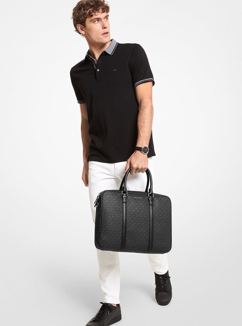Michael Kors Hudson Logo Briefcase Handtasche Herren Schwarz | BIANZW971