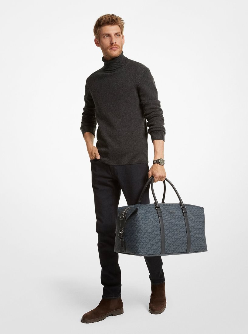 Michael Kors Hudson Logo Weekender Bag Duffle Tasche Herren Admrl/Plblue | KMWANG460