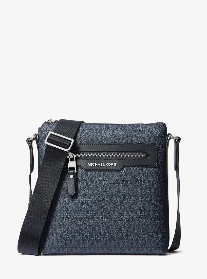 Michael Kors Hudson Medium Signature Logo Crossbody Bag Umhängetasche Herren Admrl/Plblue | NHLBUS163