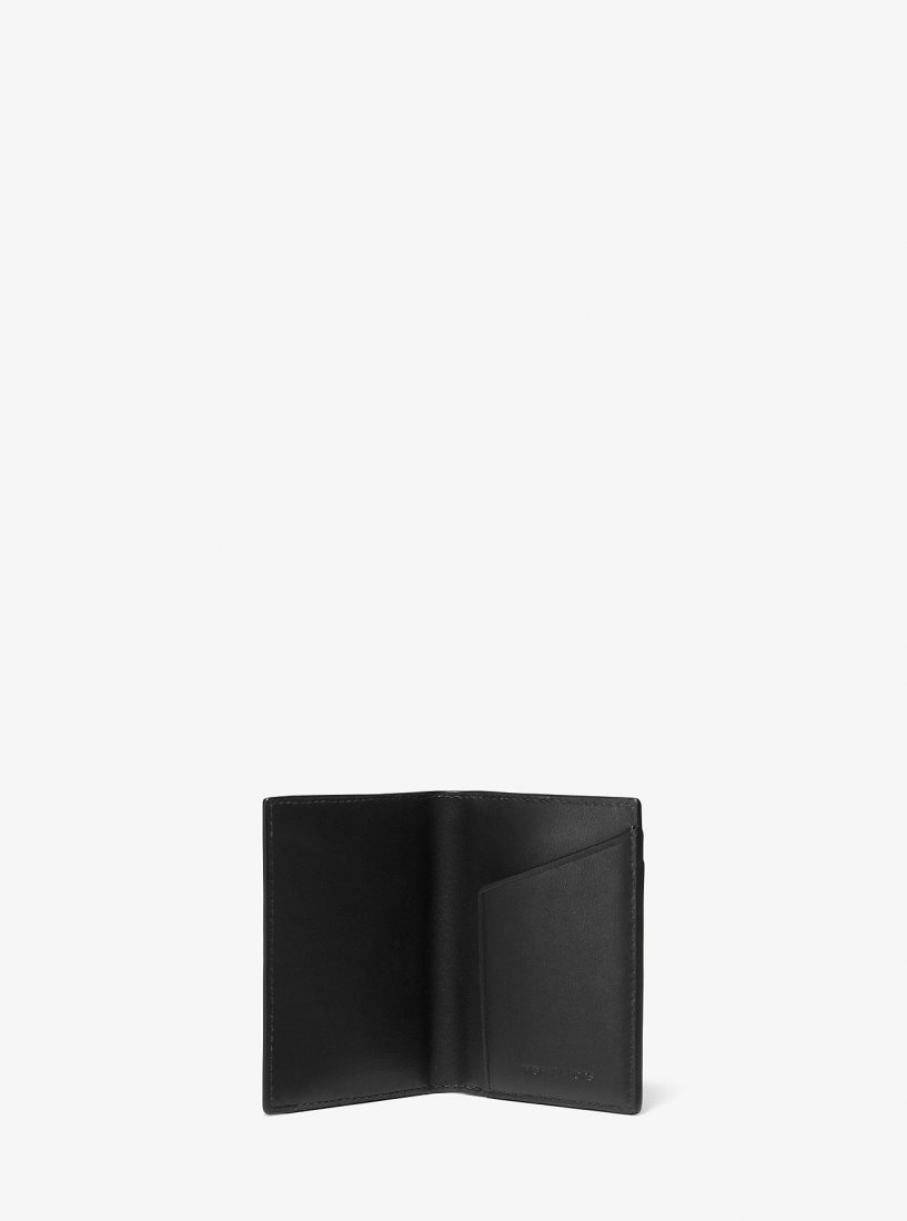 Michael Kors Hudson Pebbled Leather Bifold Wallet Geldbörse Herren Schwarz | GBUZEW947
