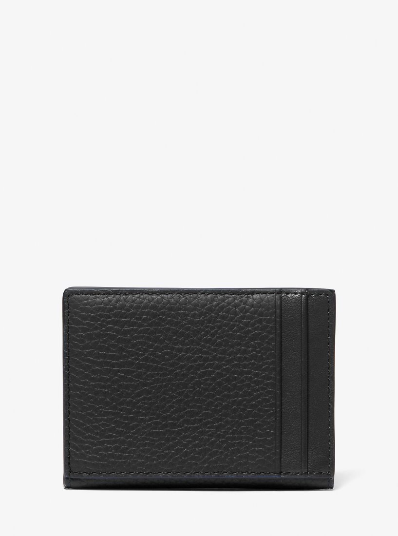 Michael Kors Hudson Pebbled Leather Bifold Wallet Geldbörse Herren Schwarz | GBUZEW947