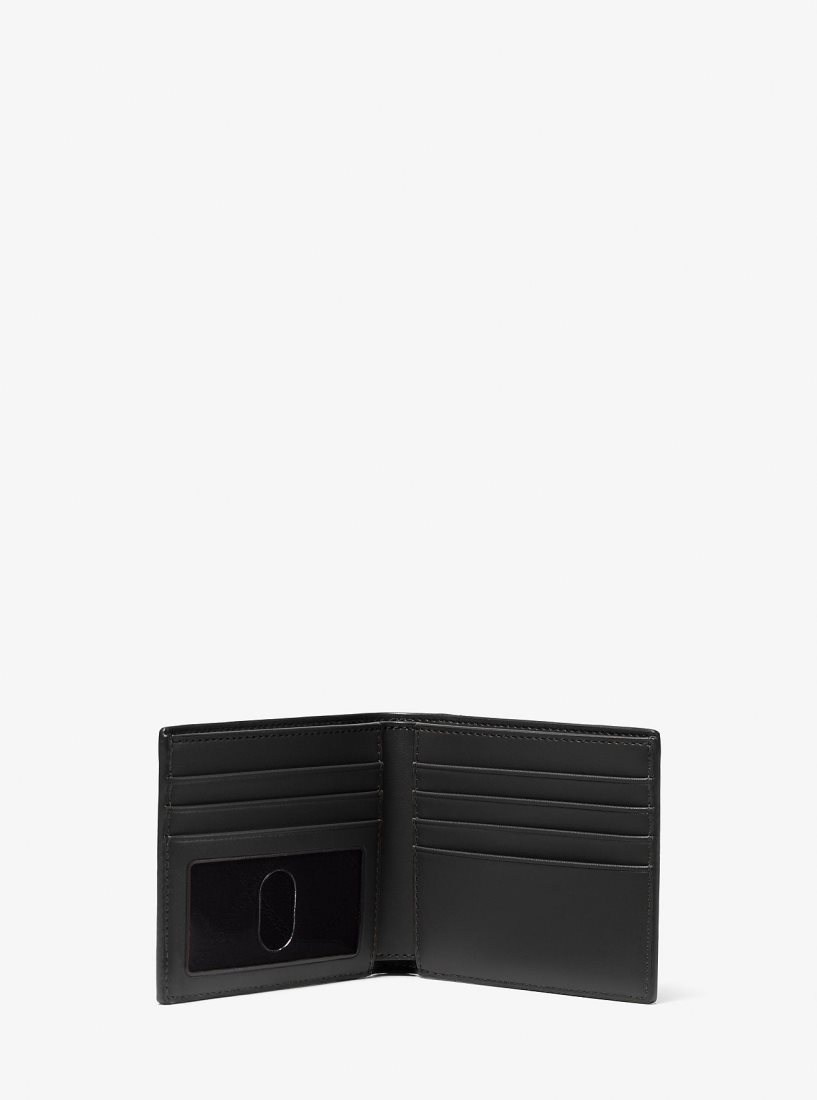 Michael Kors Hudson Pebbled Leather Billfold Wallet Geldbörse Herren Schwarz | YLWAIB530