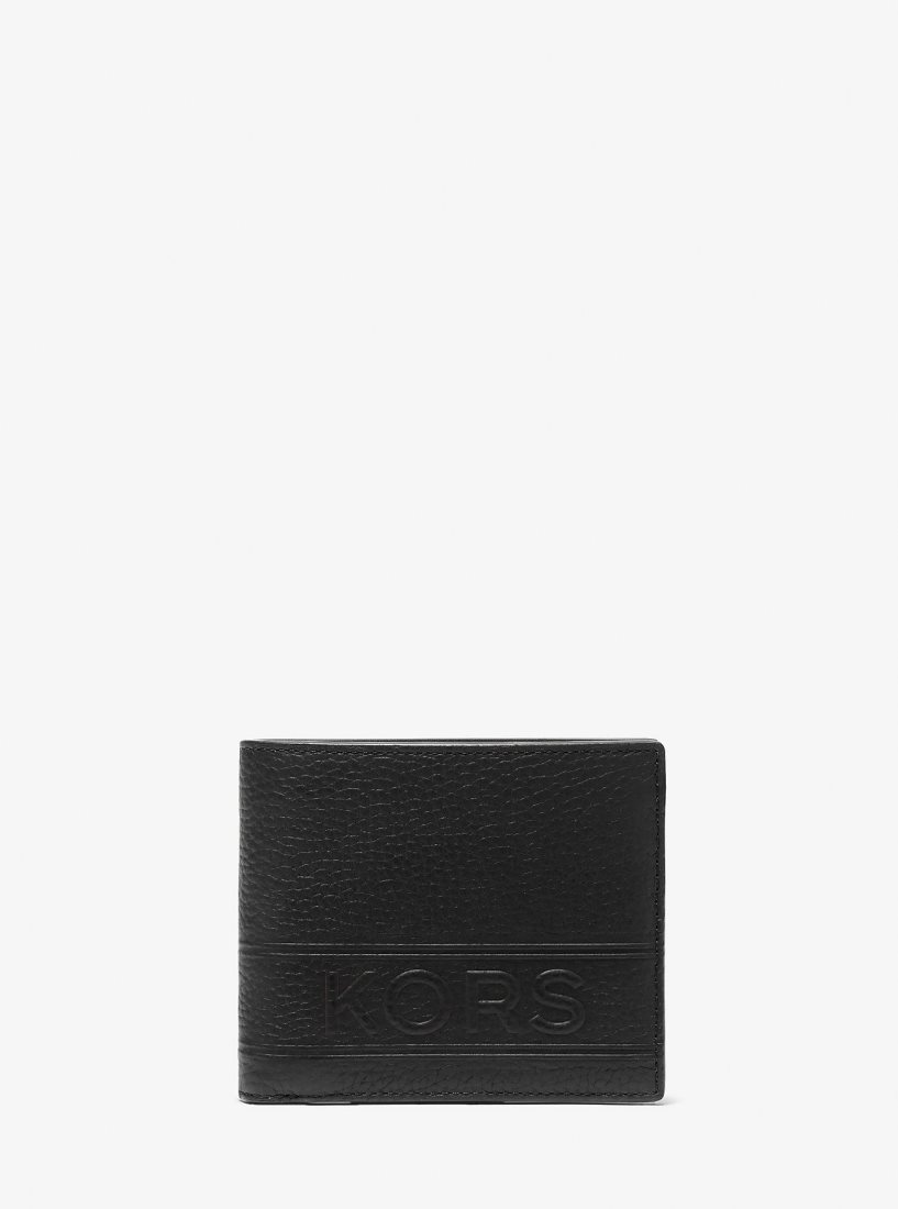 Michael Kors Hudson Pebbled Leather Billfold Wallet With Coin Pouch Geldbörse Herren Schwarz | DIRGKH560
