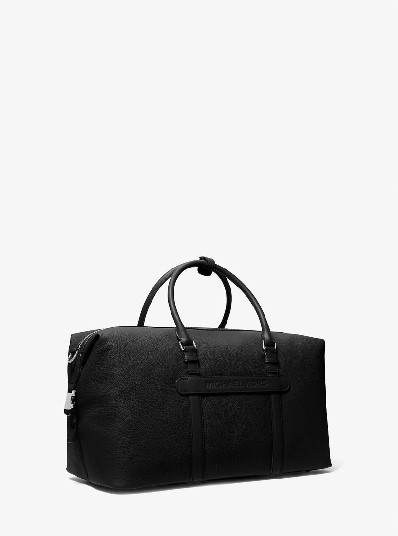 Michael Kors Hudson Pebbled Leather Duffel Bag Duffle Tasche Herren Schwarz | OSMQVH680