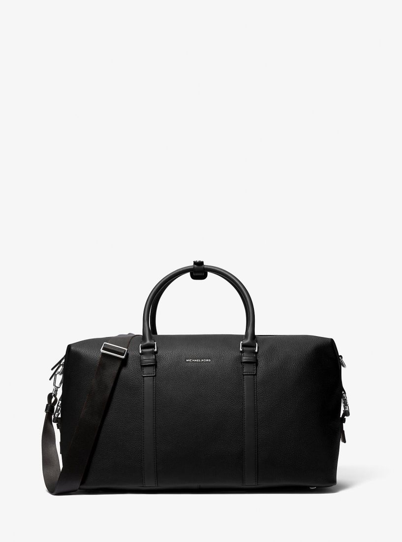 Michael Kors Hudson Pebbled Leather Duffel Bag Duffle Tasche Herren Schwarz | OSMQVH680