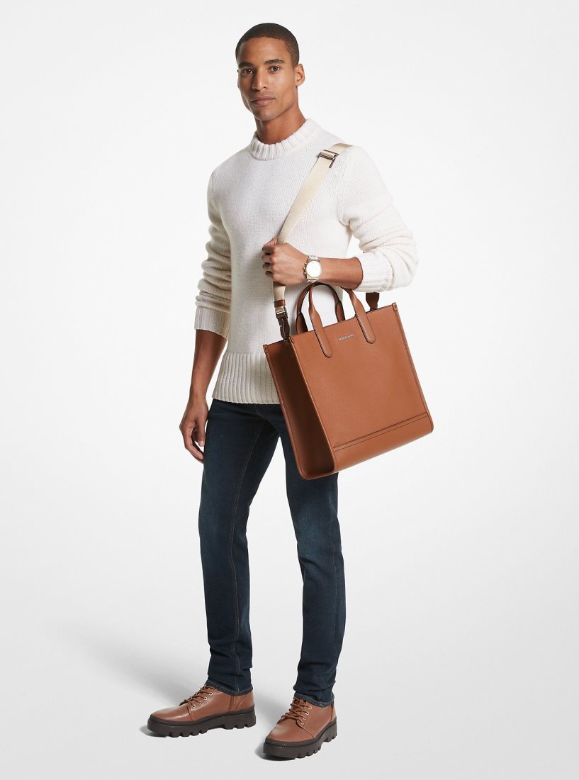 Michael Kors Hudson Pebbled Leather Tote Bag Duffle Tasche Herren Luggage | TVJKWE196