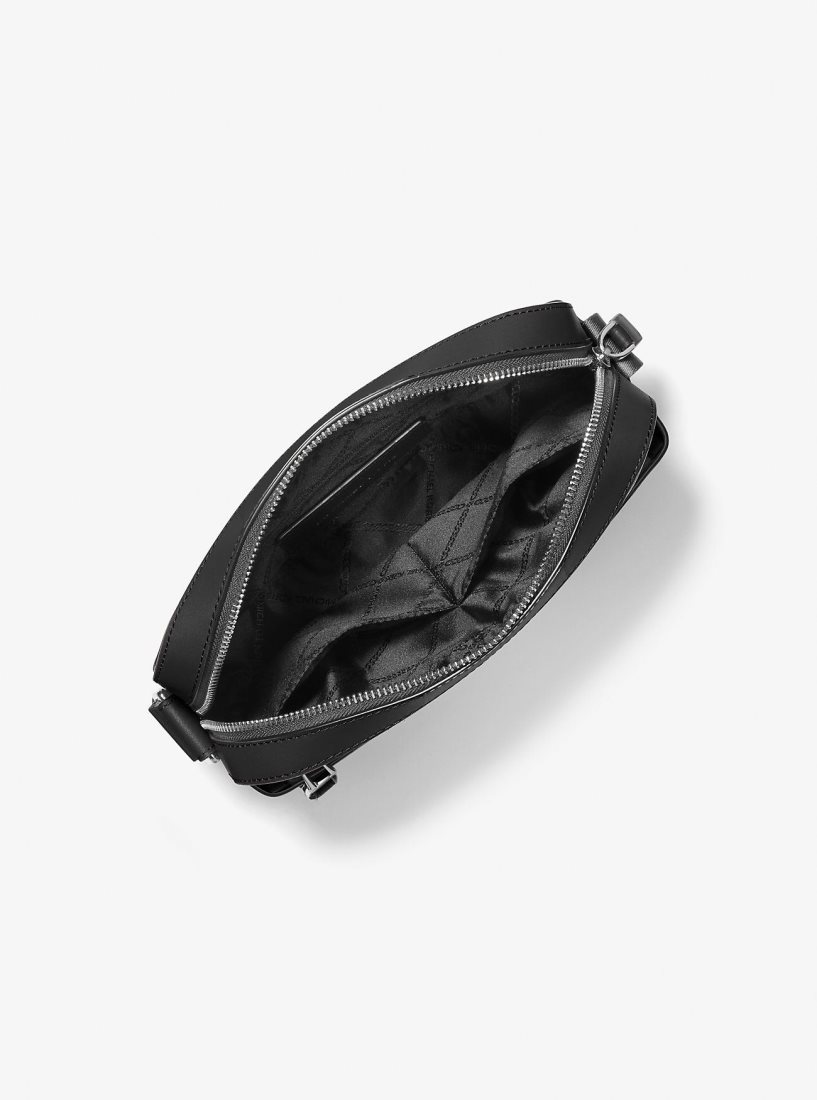 Michael Kors Hudson Pebbled Leather Utility Crossbody Bag Umhängetasche Herren Schwarz | EDWYLN084