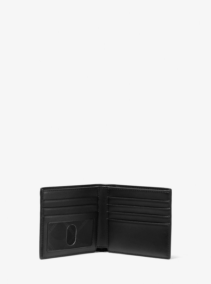 Michael Kors Hudson Signature Logo Billfold Wallet Geldbörse Herren Schwarz | NAEVQM948