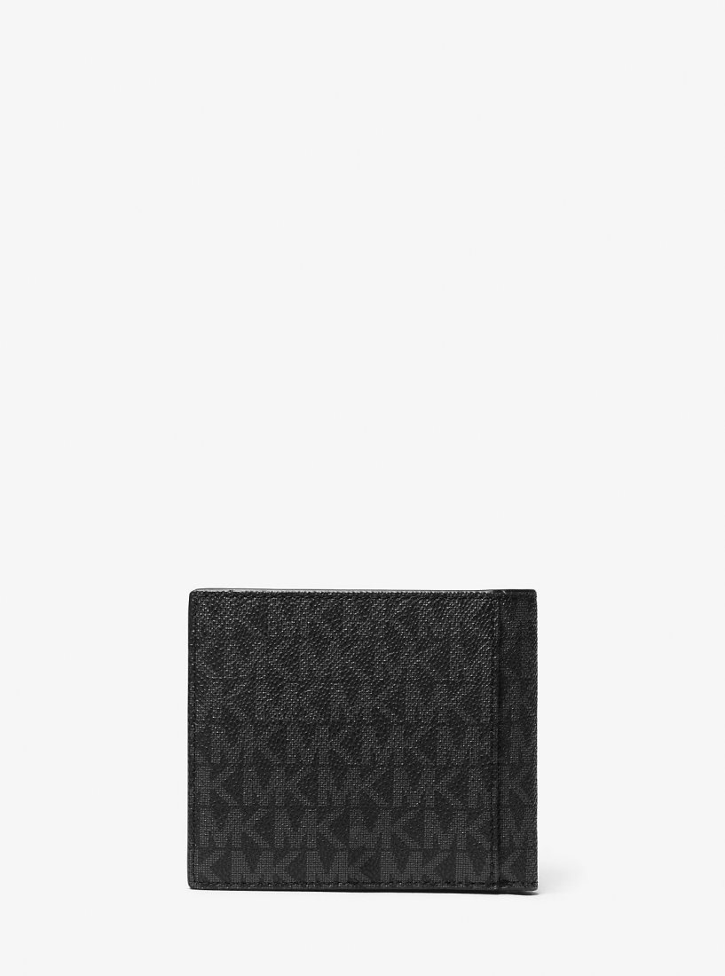 Michael Kors Hudson Signature Logo Billfold Wallet Geldbörse Herren Schwarz | NAEVQM948