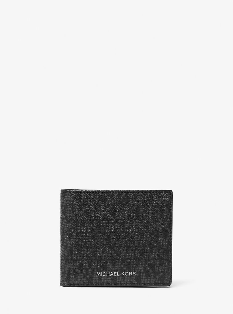 Michael Kors Hudson Signature Logo Billfold Wallet Geldbörse Herren Schwarz | NAEVQM948