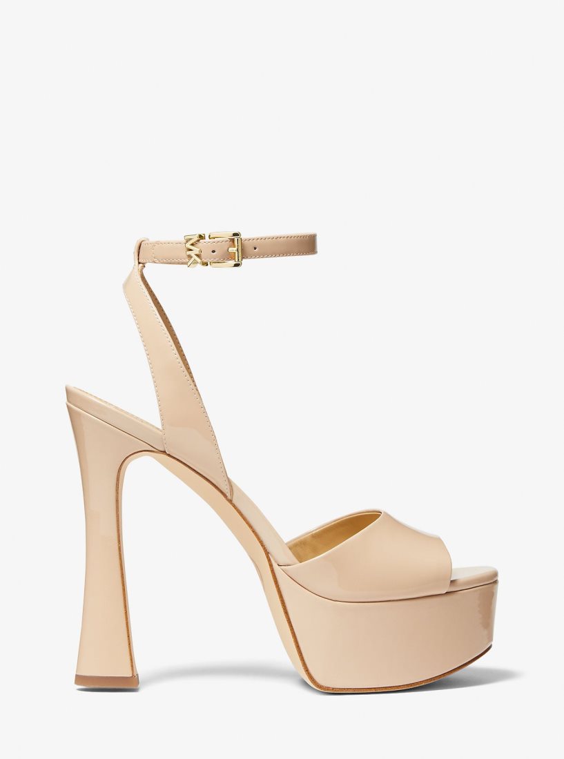 Michael Kors Jensen Patent Leather Platform Sandal Plateauschuhe Damen Penny | WCFNPL013