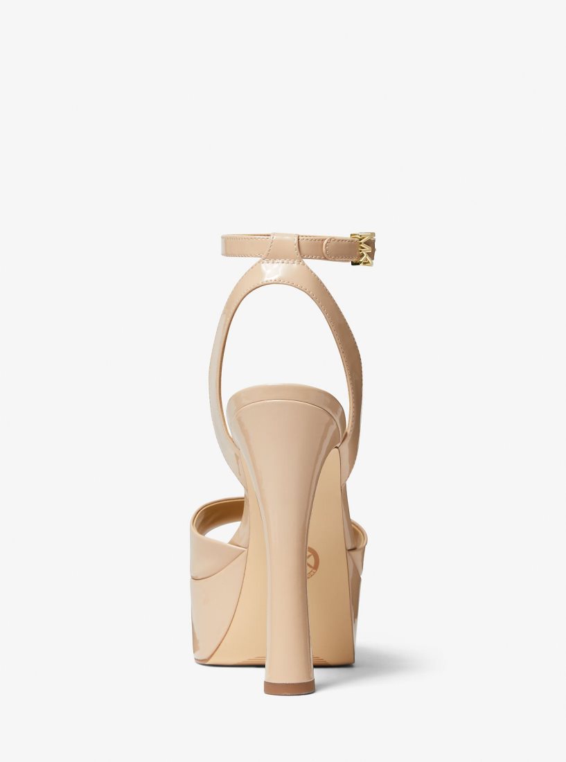 Michael Kors Jensen Patent Leather Platform Sandal Plateauschuhe Damen Penny | WCFNPL013