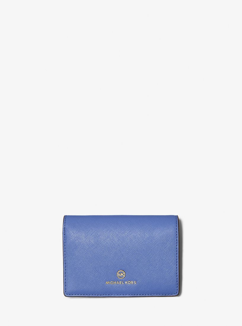 Michael Kors Jet Set Charm Medium Saffiano Leather Wallet Geldbörse Damen Blau | BZQDOX651