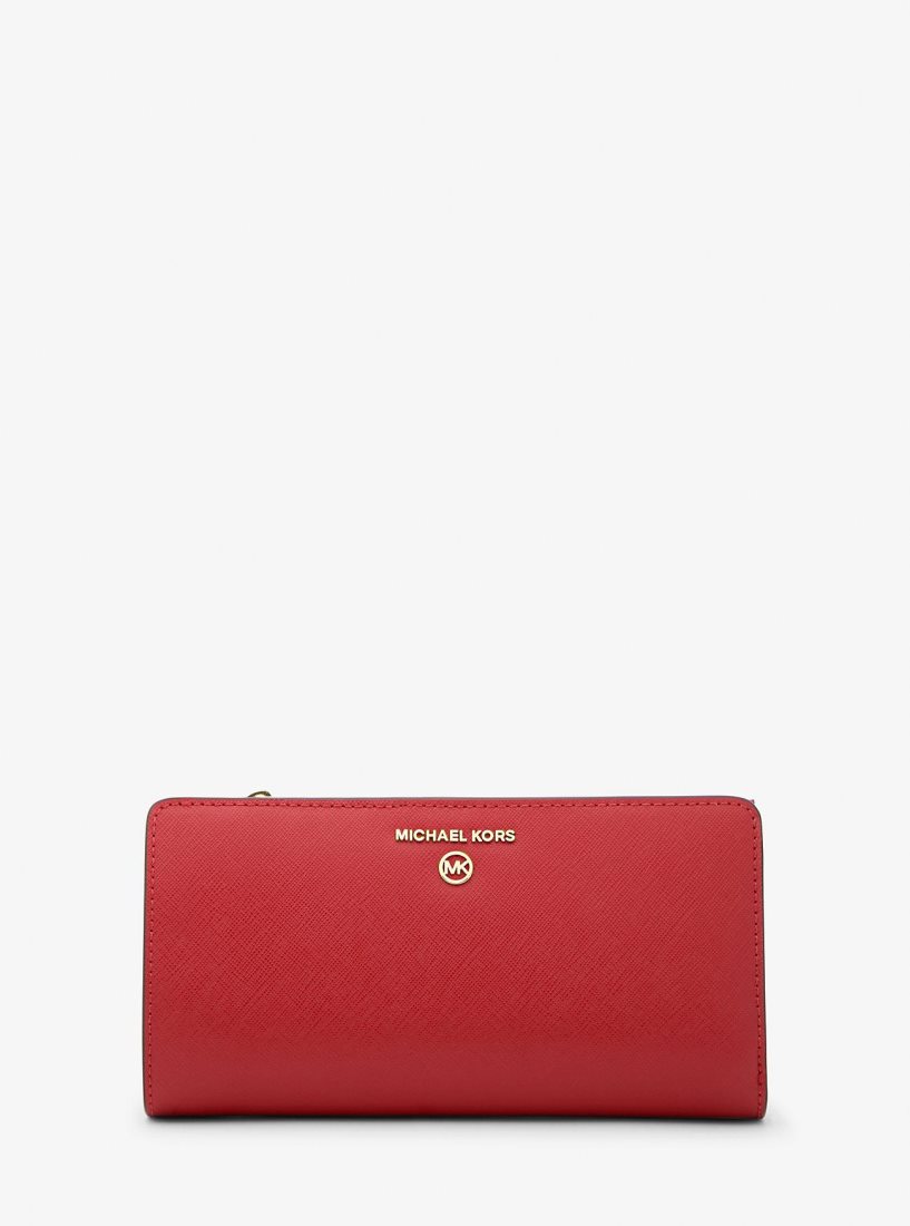 Michael Kors Jet Set Charm Saffiano Leather Continental Wallet Geldbörse Damen Flame | BHVOSJ529