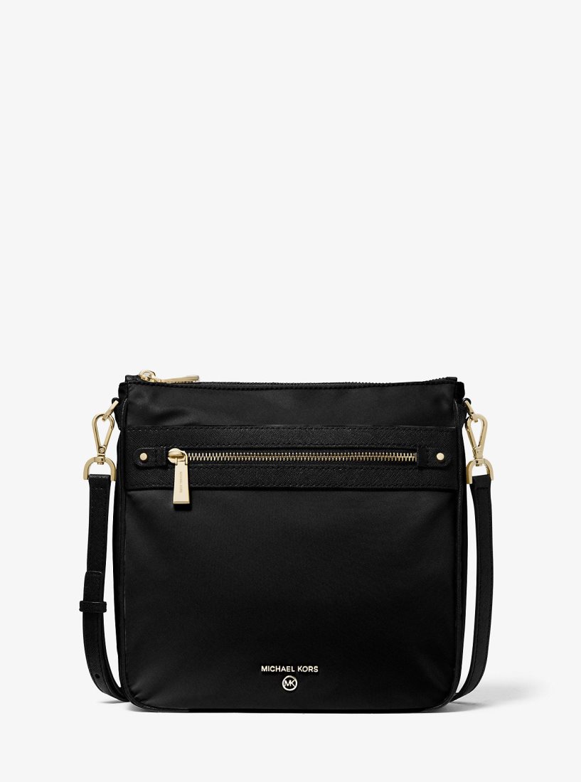 Michael Kors Jet Set Large Nylon Gabardine Messenger Bag Umhängetasche Damen Schwarz | DIHRLM031