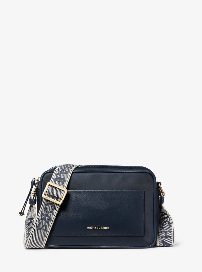 Michael Kors Jet Set Large Nylon Gabardine Crossbody Bag Umhängetasche Damen Navy | IBXVMR274